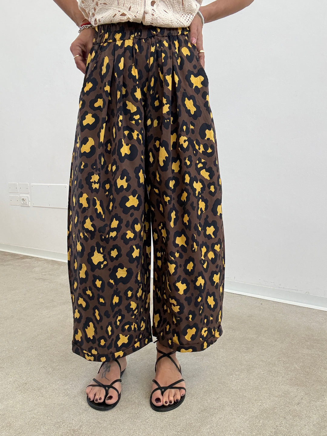 PANTALONE OLIMPIA MACU CIOCCO/GIALLO