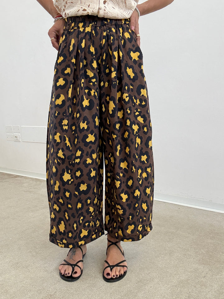 PANTALONE OLIMPIA MACU CIOCCO/GIALLO