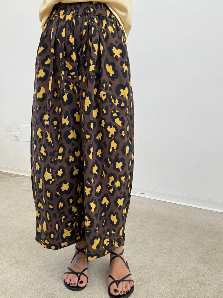 PANTALONE OLIMPIA MACU CIOCCO/GIALLO