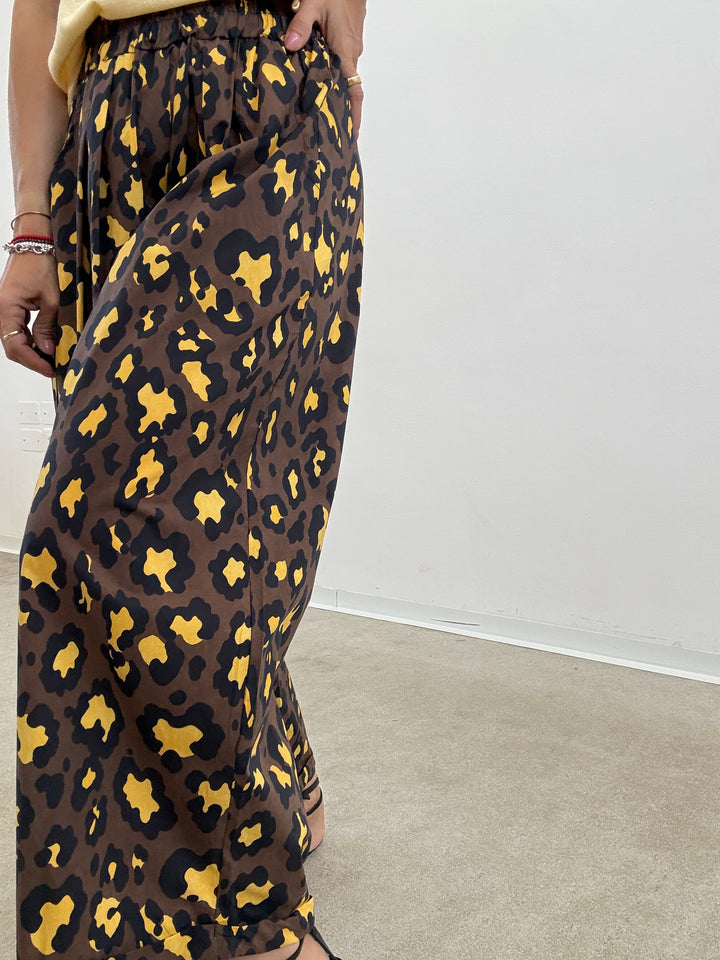 PANTALONE OLIMPIA MACU CIOCCO/GIALLO