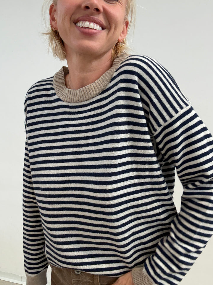 PULL BORDO BEIGE RIGA BLU
