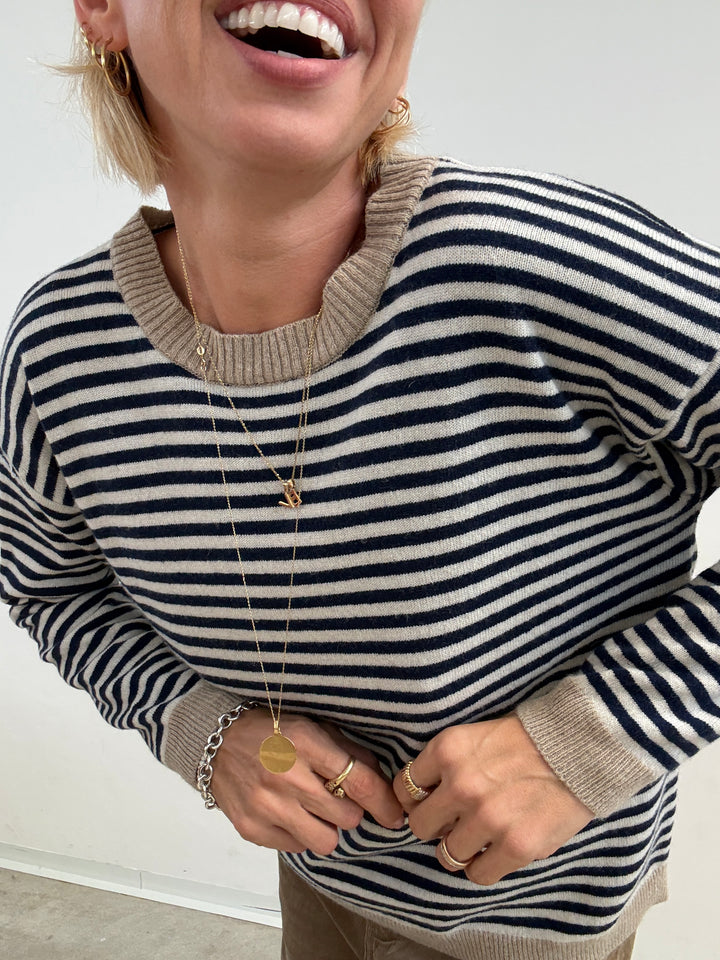 PULL BORDO BEIGE RIGA BLU