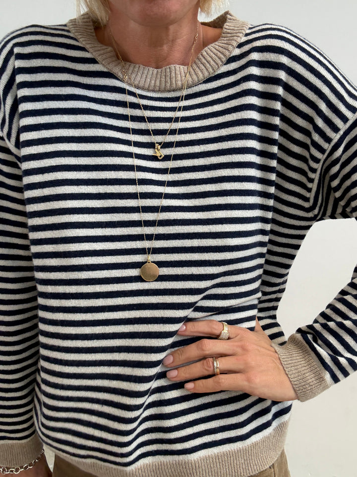 PULL BORDO BEIGE RIGA BLU
