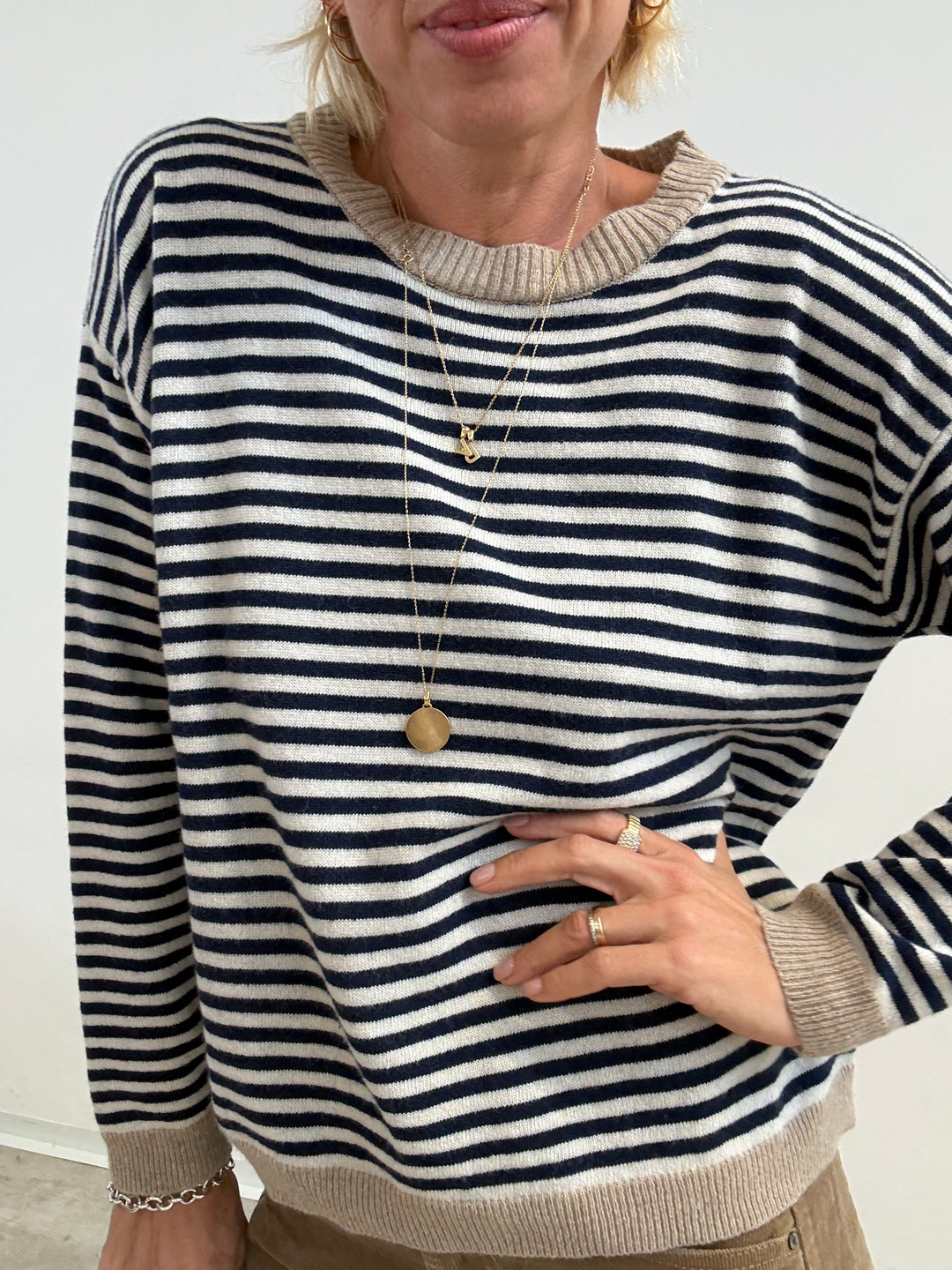 PULL BORDO BEIGE RIGA BLU