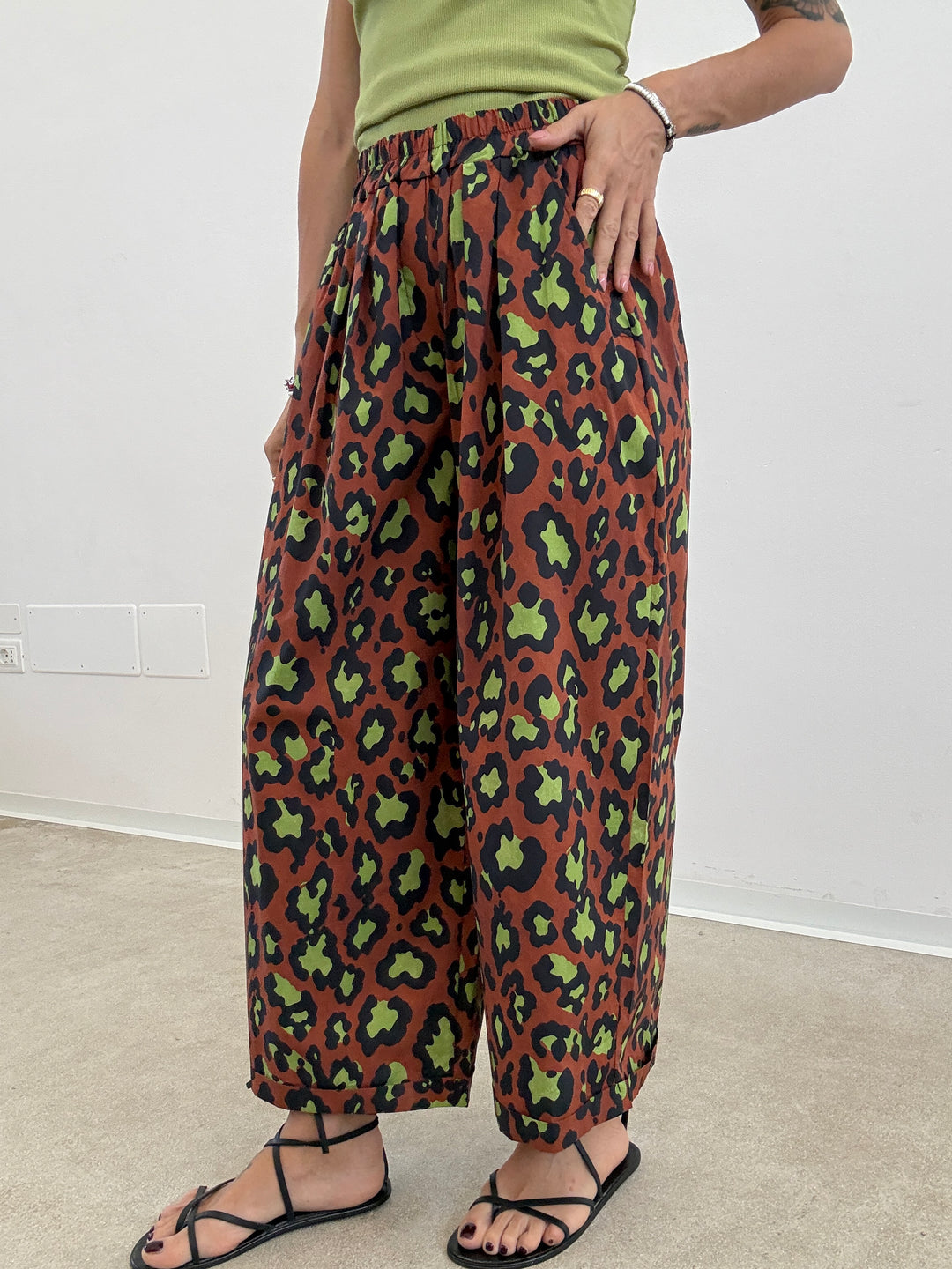 PANTALONE OLIMPIA MACU BRUCIATO/PISTACCHIO