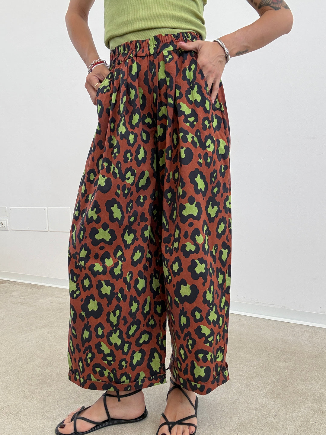 PANTALONE OLIMPIA MACU BRUCIATO/PISTACCHIO