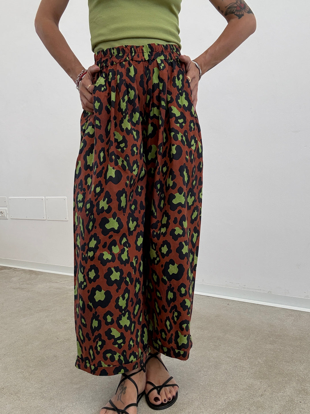 PANTALONE OLIMPIA MACU BRUCIATO/PISTACCHIO