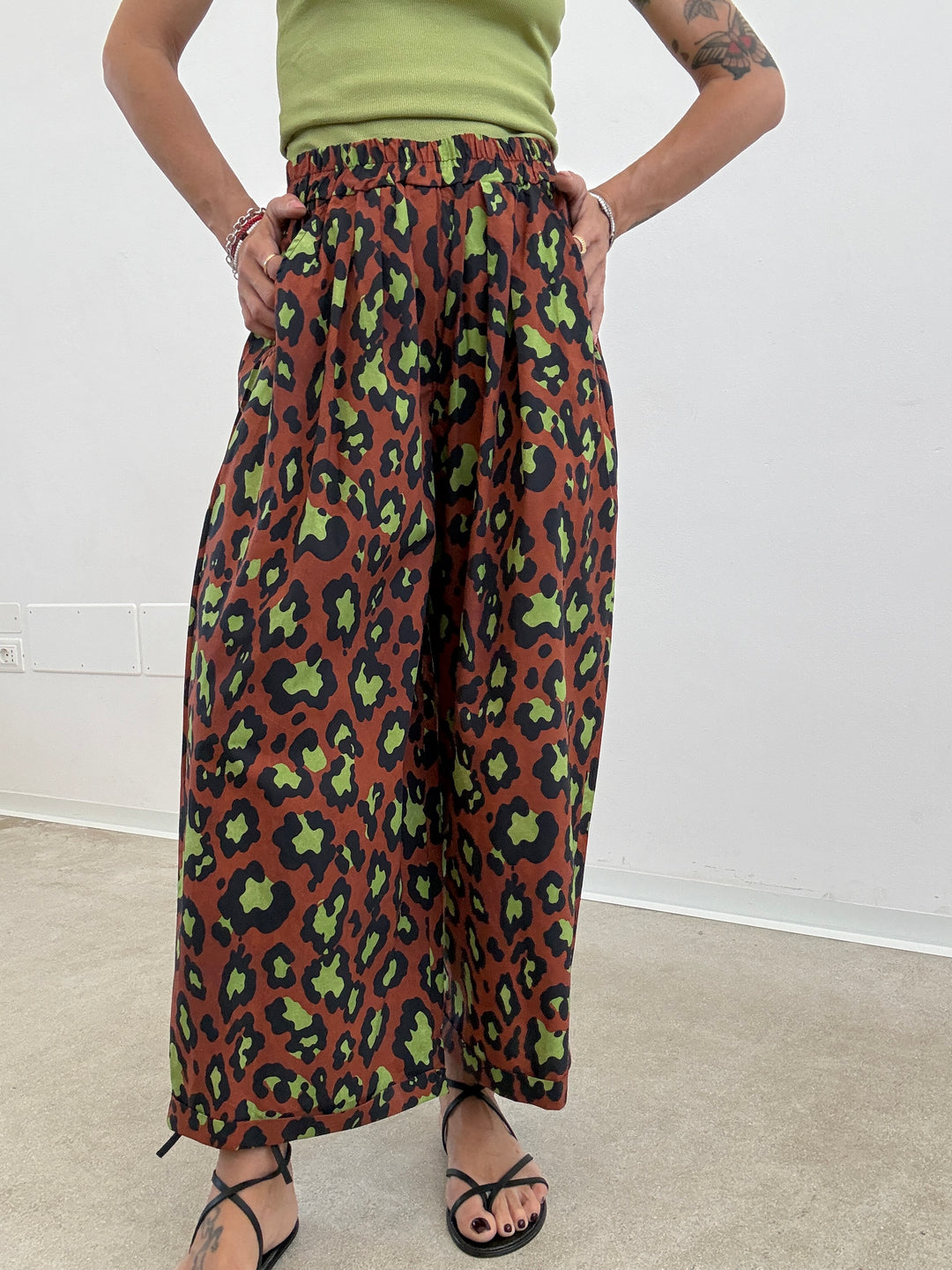 PANTALONE OLIMPIA MACU BRUCIATO/PISTACCHIO
