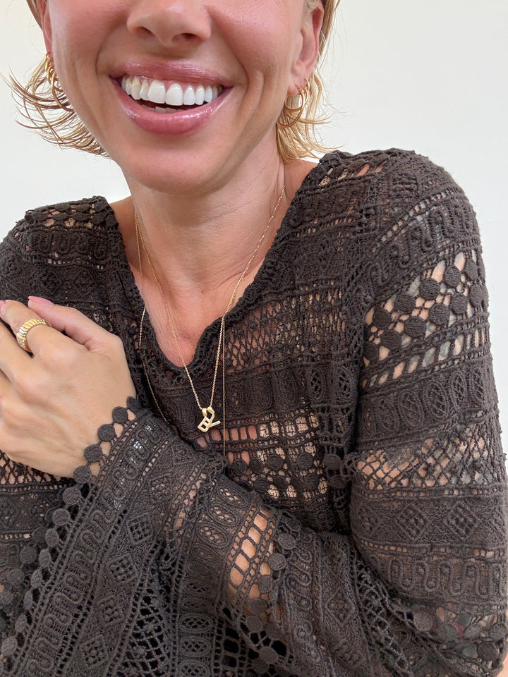 ABITO CROCHET CIOCCOLATO
