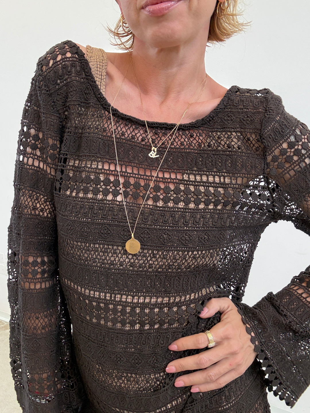 ABITO CROCHET CIOCCOLATO