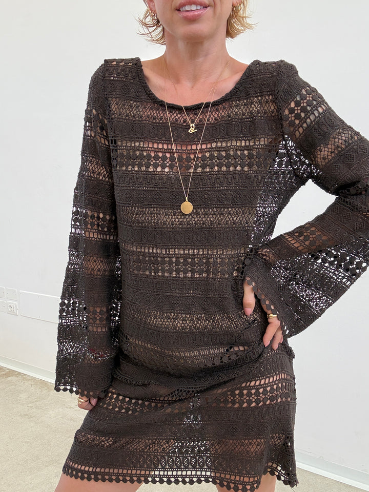 ABITO CROCHET CIOCCOLATO