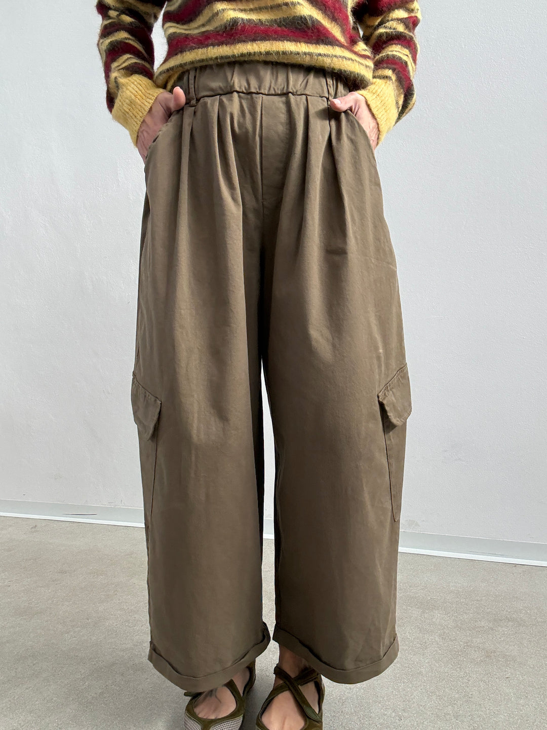PANTALONE OLIMPIA CARGO VERDE MILI