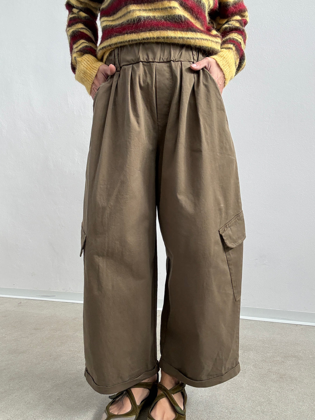 PANTALONE OLIMPIA CARGO VERDE MILI
