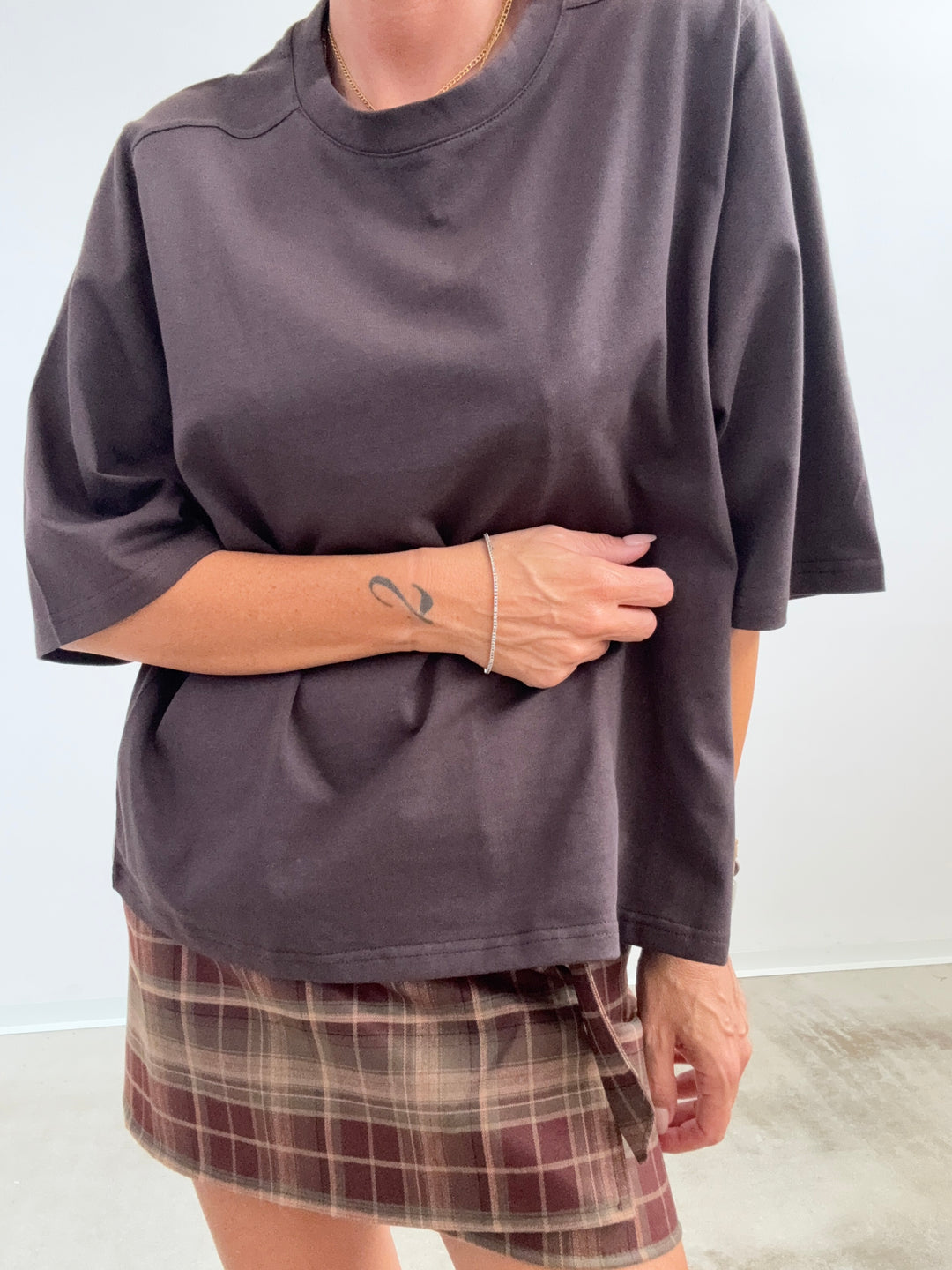 TSHIRT STAR COTONE CIOCCOLATO