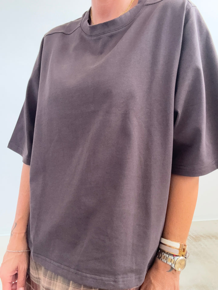 TSHIRT STAR COTONE CIOCCOLATO