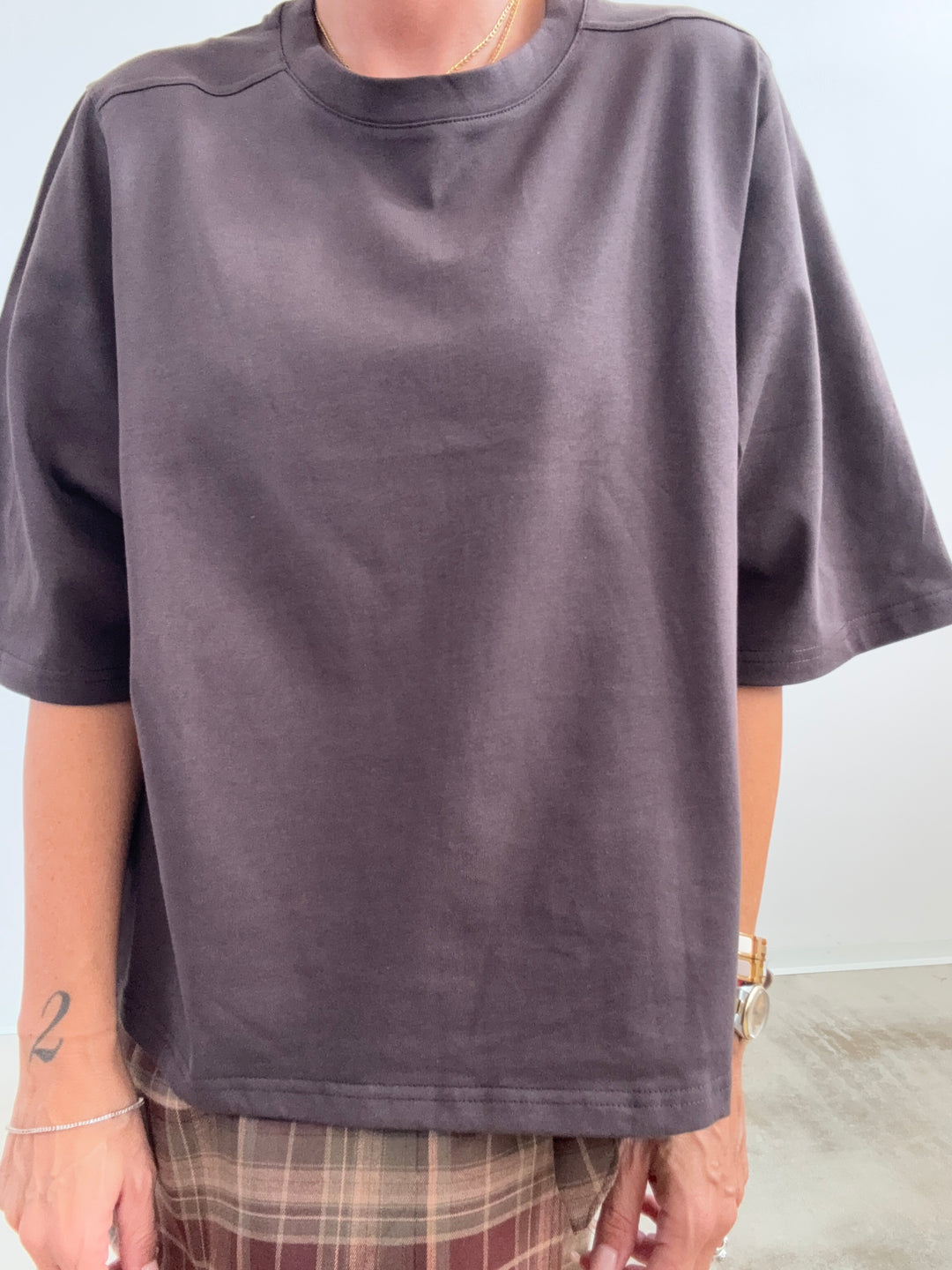 TSHIRT STAR COTONE CIOCCOLATO
