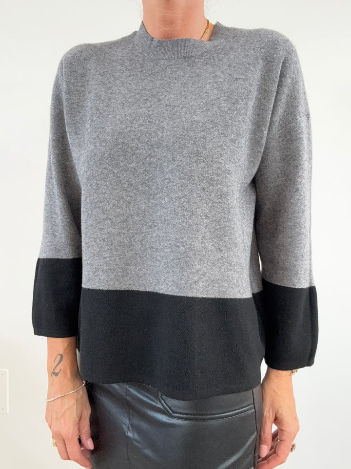 PULL BICOLORE GRIGIO/NERO