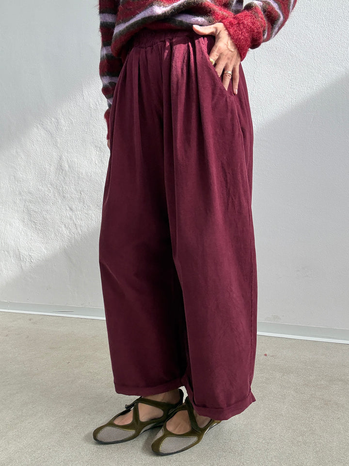 PANTALONE OLIMPIA VELVET VINO