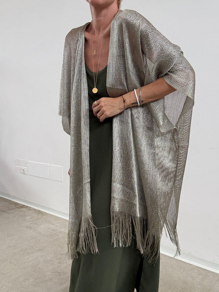 PONCHO LUREX SALVIA