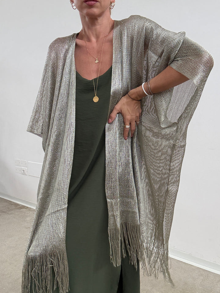PONCHO LUREX SALVIA