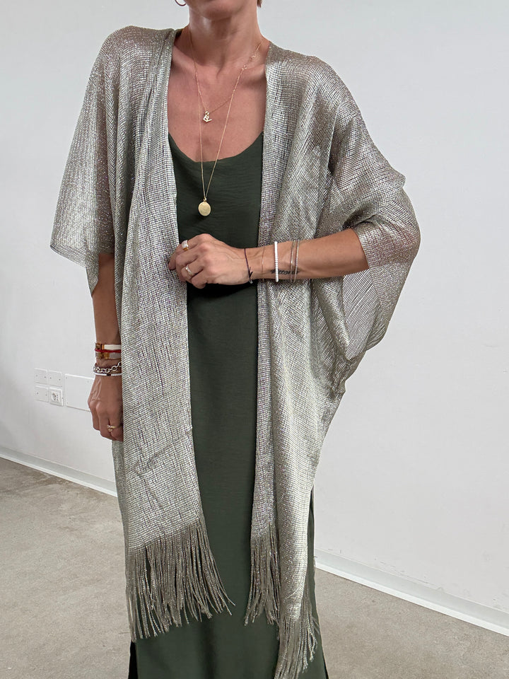 PONCHO LUREX SALVIA