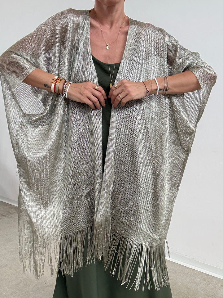 PONCHO LUREX SALVIA
