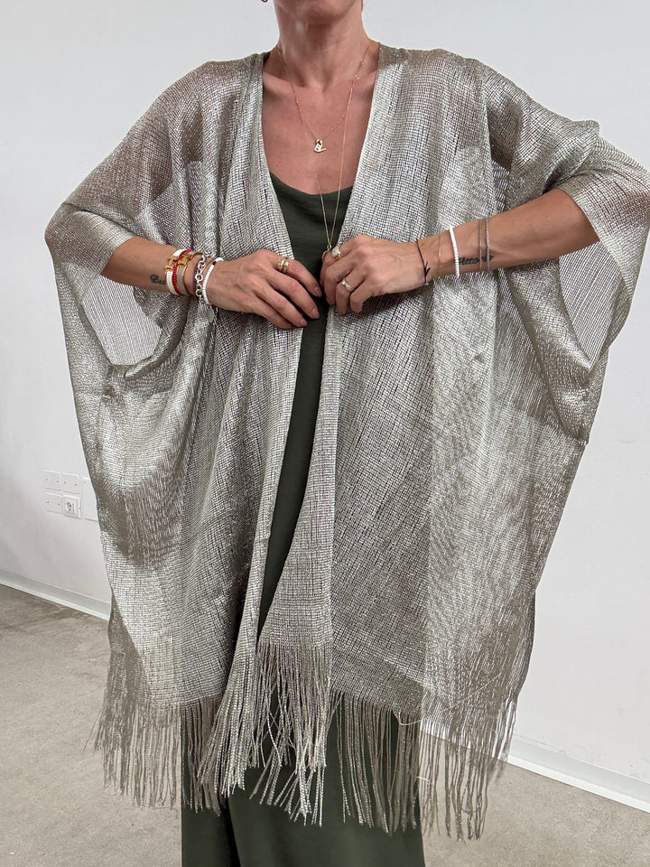 PONCHO LUREX SALVIA