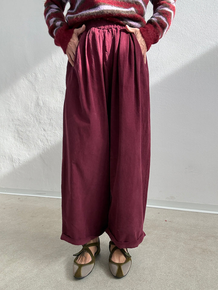 PANTALONE OLIMPIA VELVET VINO