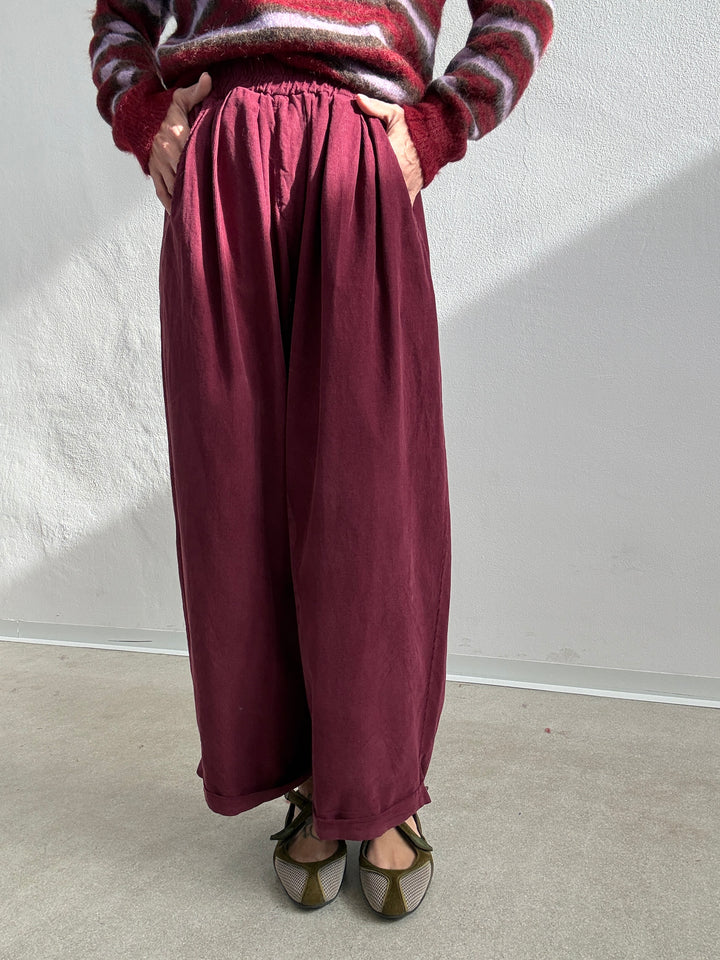 PANTALONE OLIMPIA VELVET VINO