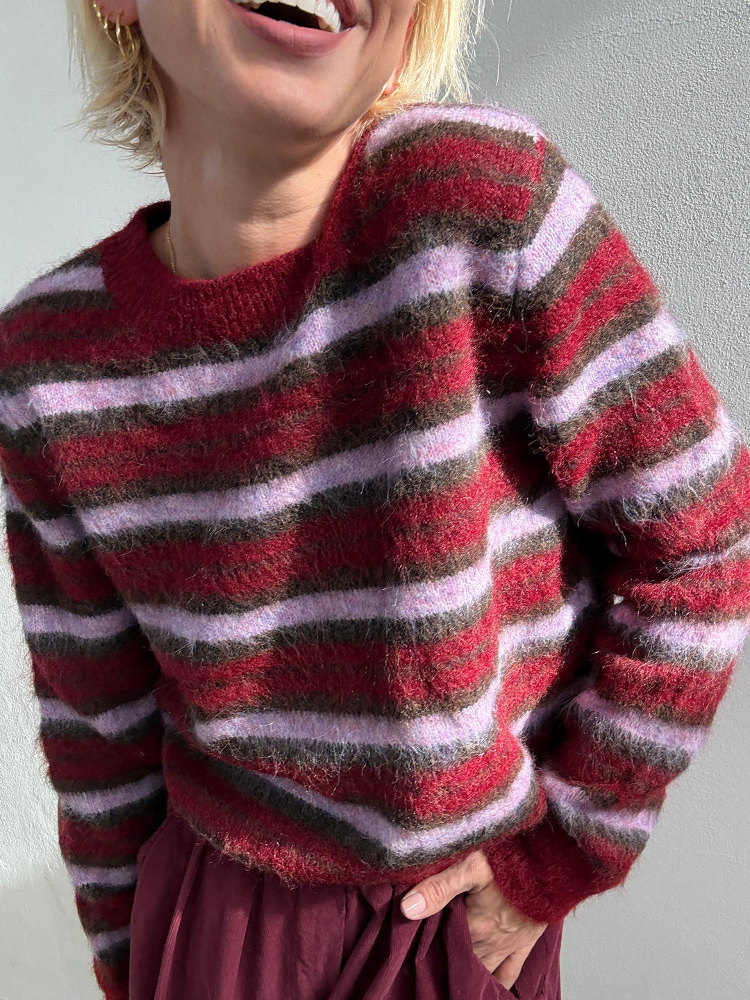 PULL TANIA RIGA ROSSO/LILLA