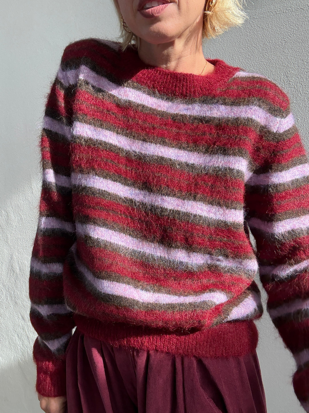 PULL TANIA RIGA ROSSO/LILLA