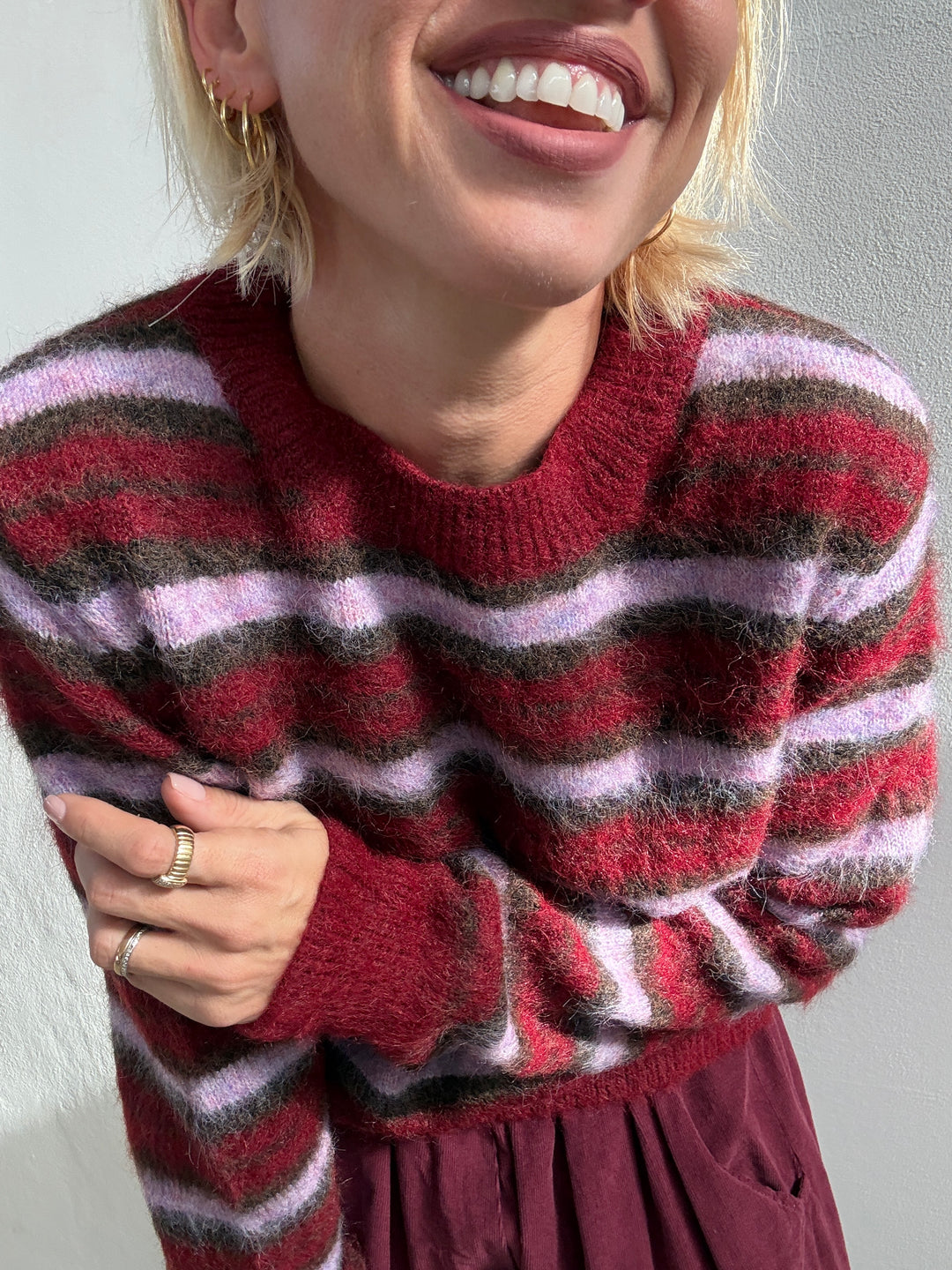 PULL TANIA RIGA ROSSO/LILLA