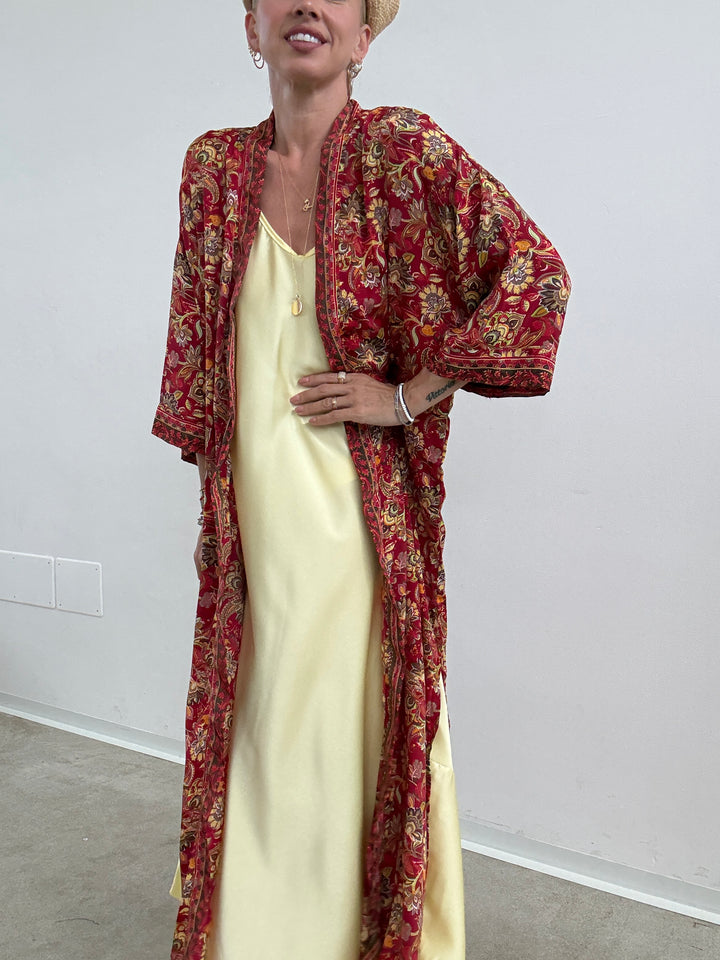 KIMONO INDIA ROSSO/ARANCIO