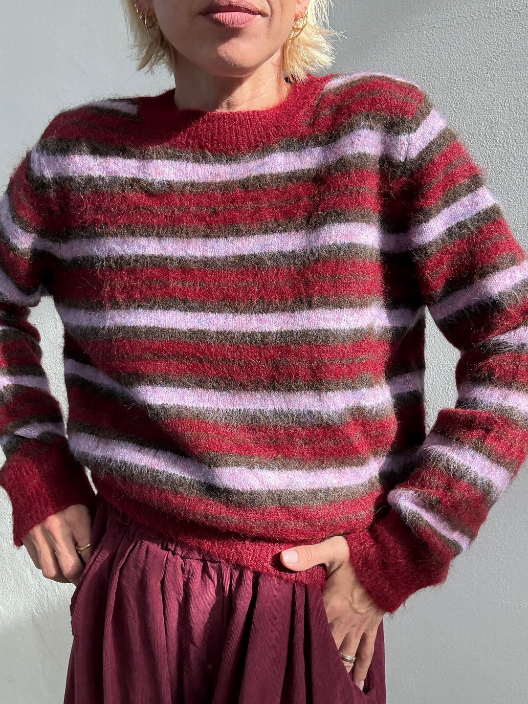 PULL TANIA RIGA ROSSO/LILLA