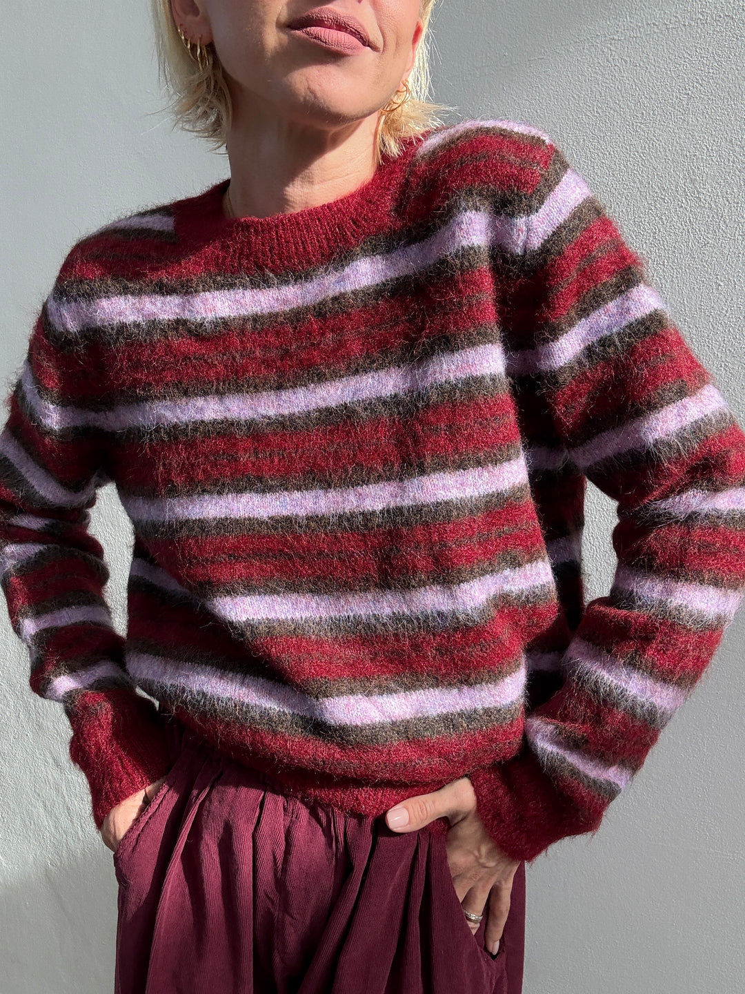 PULL TANIA RIGA ROSSO/LILLA