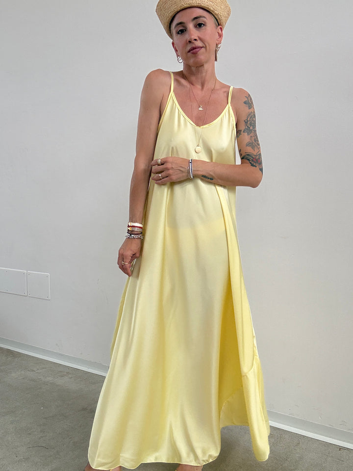 ABITO LINGERIE SATIN PALE YELLOW