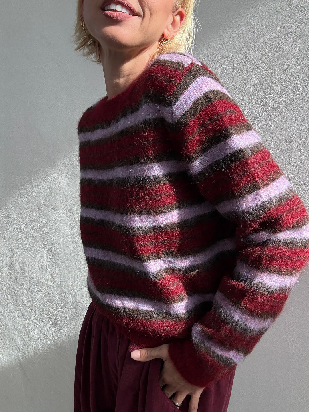 PULL TANIA RIGA ROSSO/LILLA