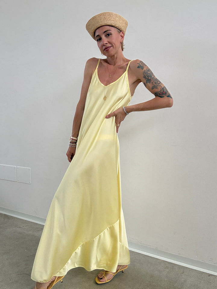 ABITO LINGERIE SATIN PALE YELLOW