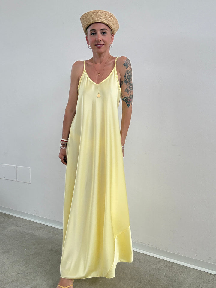 ABITO LINGERIE SATIN PALE YELLOW