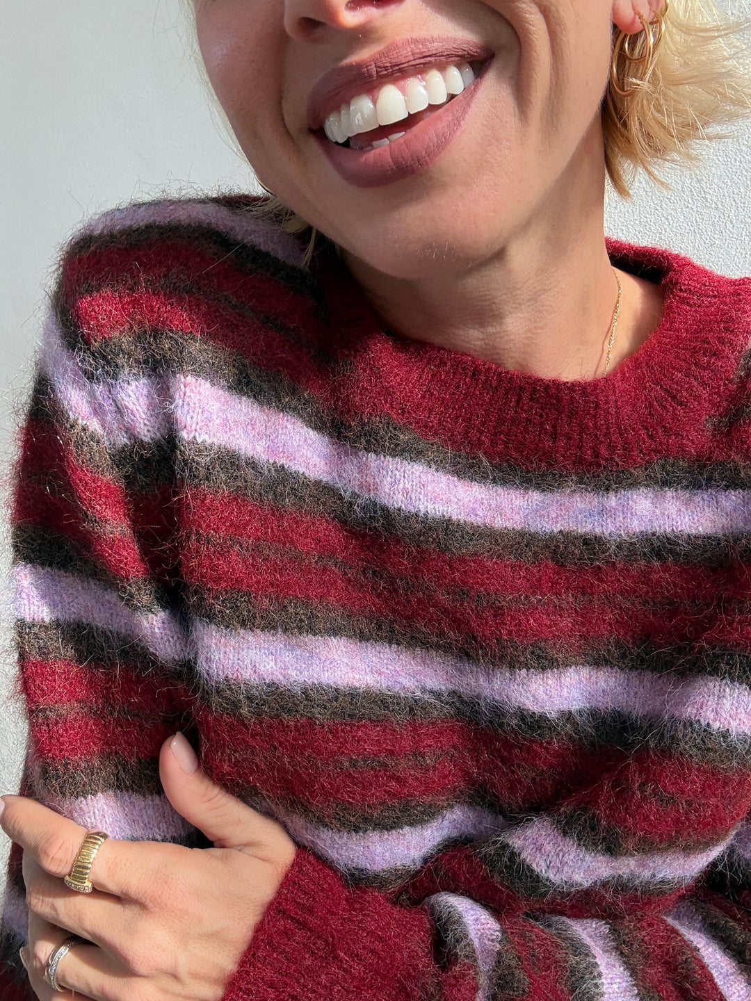 PULL TANIA RIGA ROSSO/LILLA