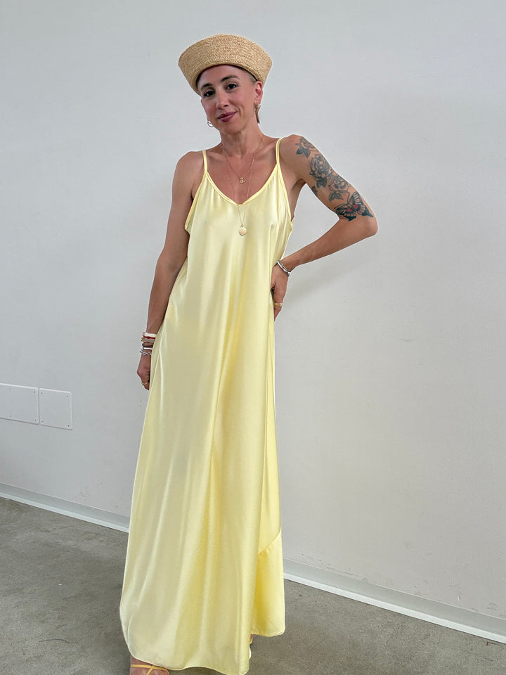 ABITO LINGERIE SATIN PALE YELLOW