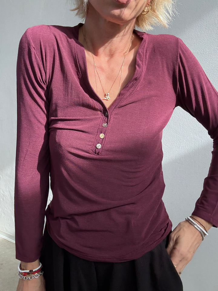 TSHIRT SERAFINO CASHMERE BORDEAUX