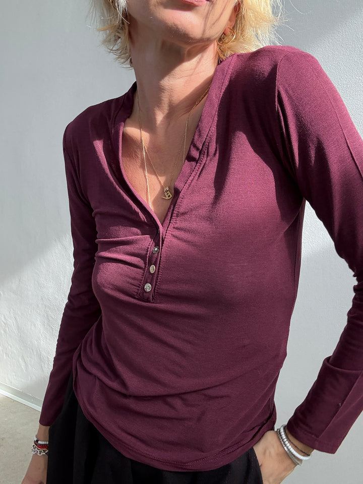 TSHIRT SERAFINO CASHMERE BORDEAUX