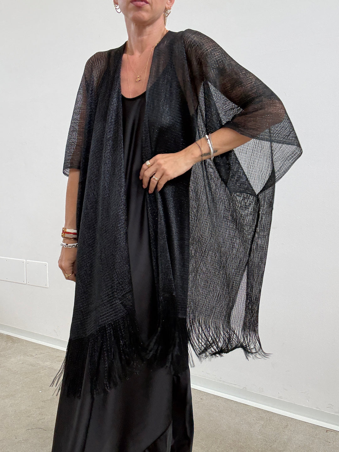 PONCHO LUREX NERO
