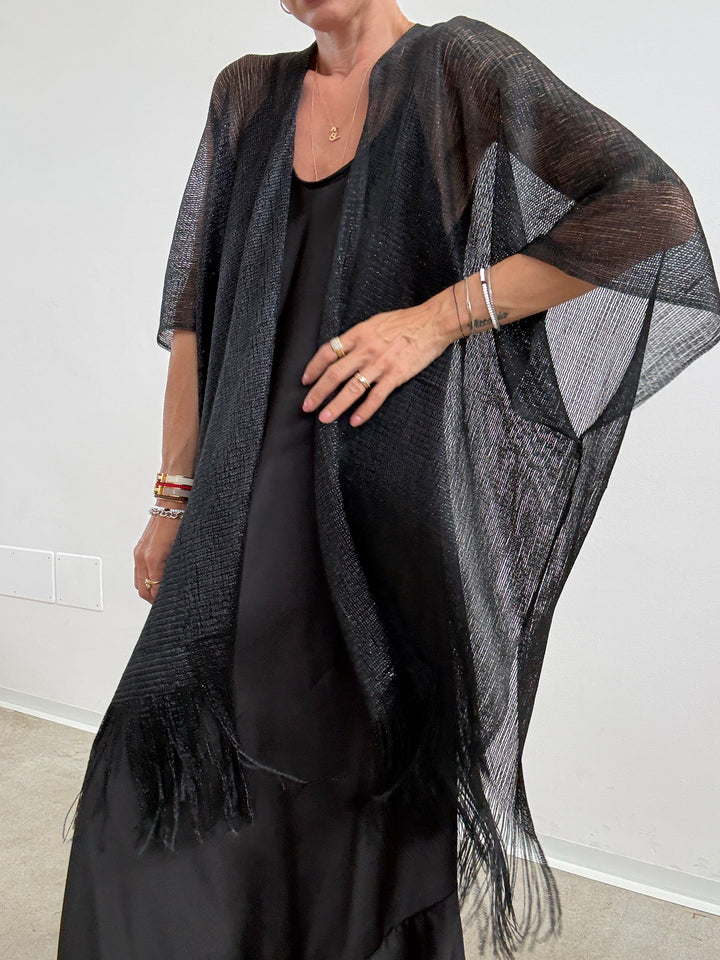 PONCHO LUREX NERO