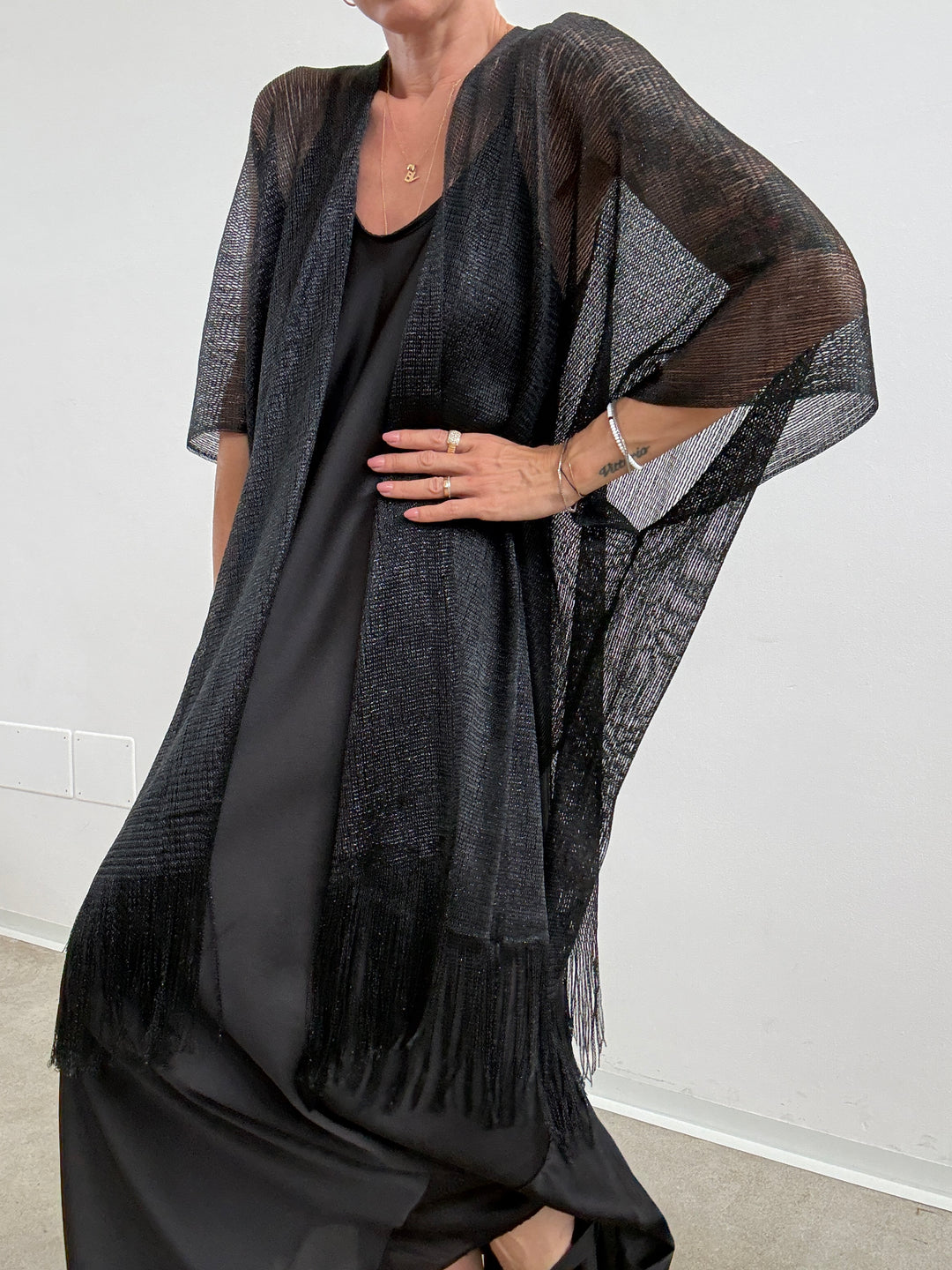 PONCHO LUREX NERO