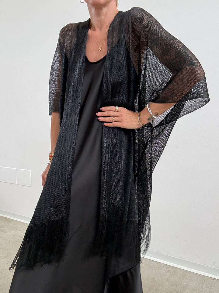 PONCHO LUREX NERO
