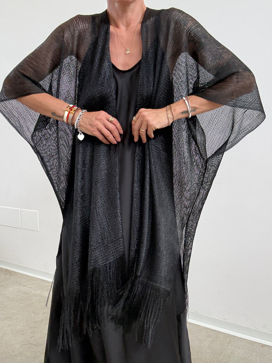 PONCHO LUREX NERO