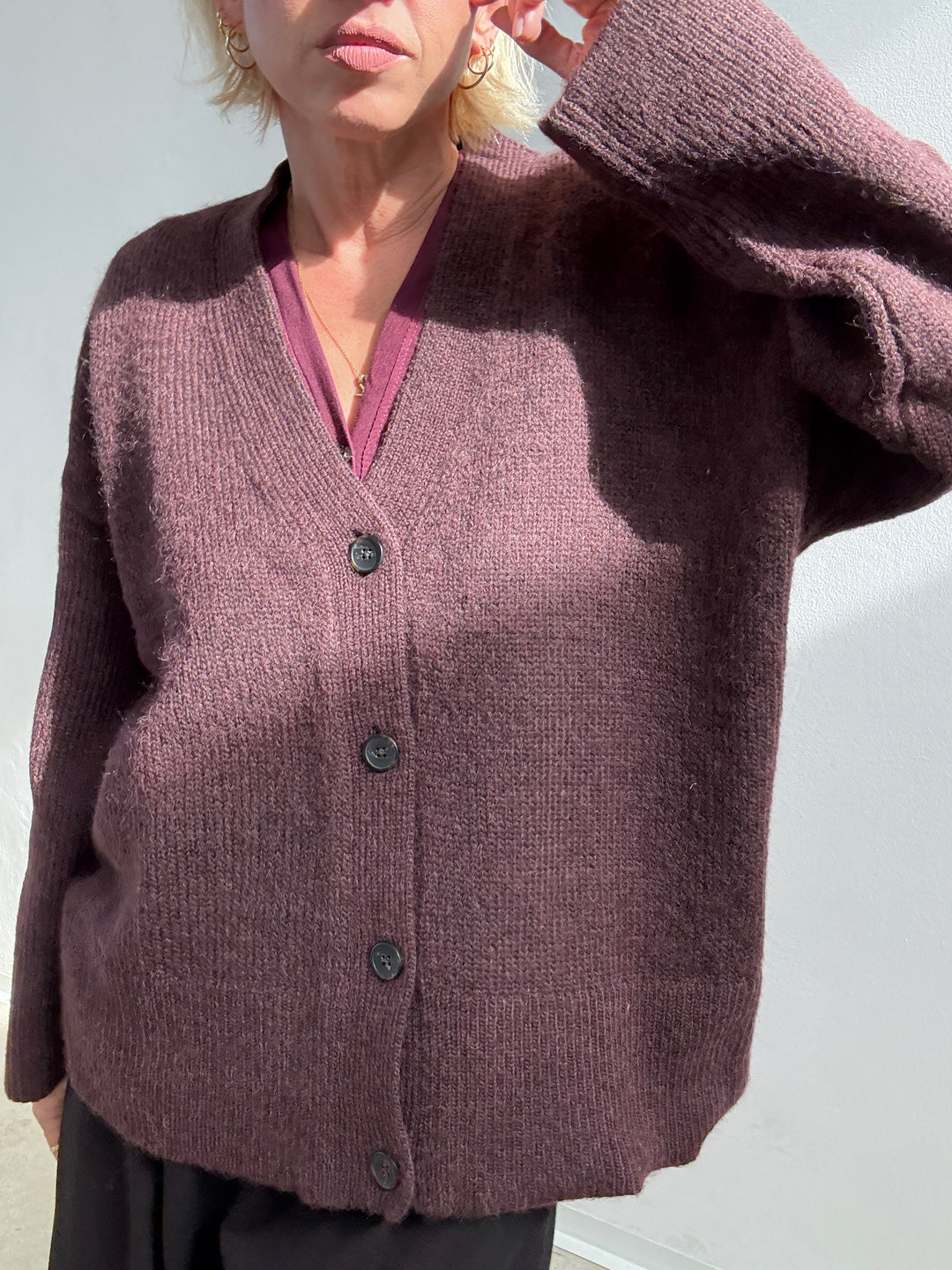 CARDIGAN ROSANNA MELANZANA