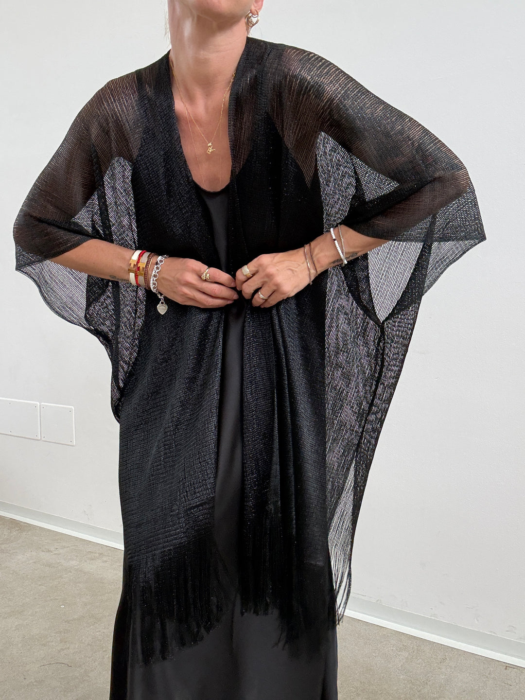 PONCHO LUREX NERO